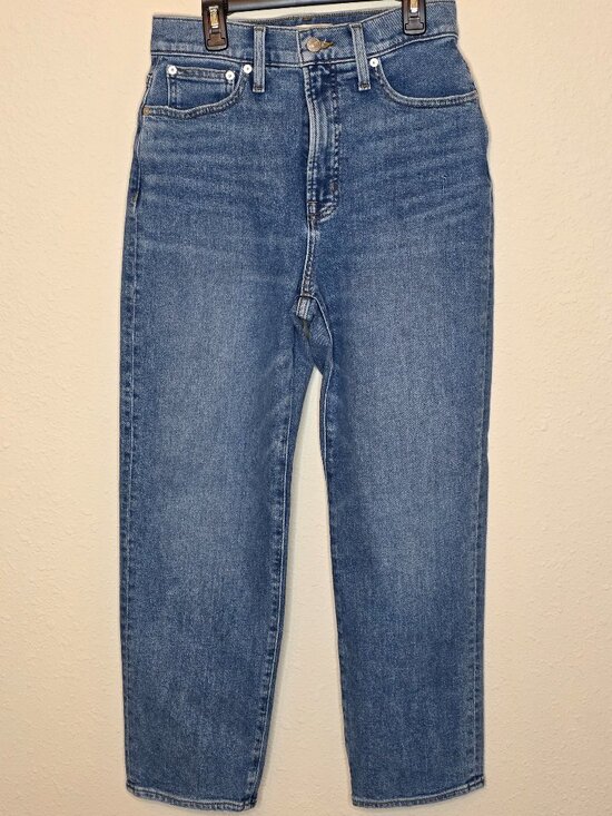 Madewell Denim - Madewell "The Perfect Vintage Straight Crop Jean" Distressed Jean, Size 26